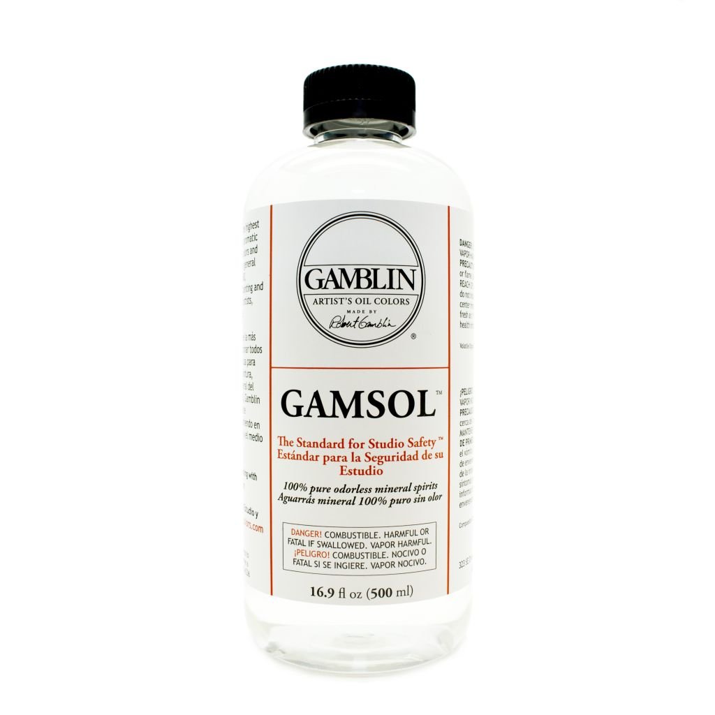 Gamblin Gamsol - Odorless Mineral Spirit - Bottle of 16.9 fl oz / 500 ML