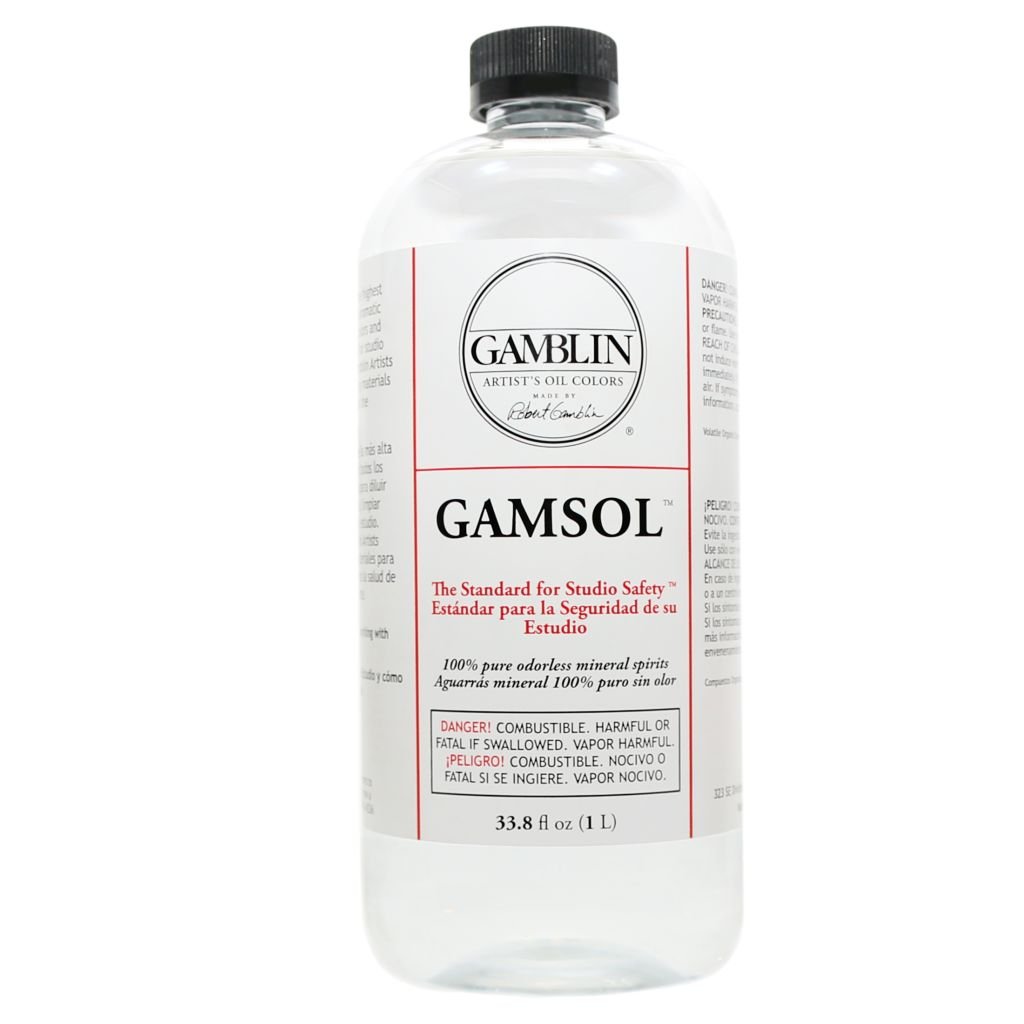Gamblin Gamsol - Odorless Mineral Spirit - Bottle of 33.8 fl oz / 1 L