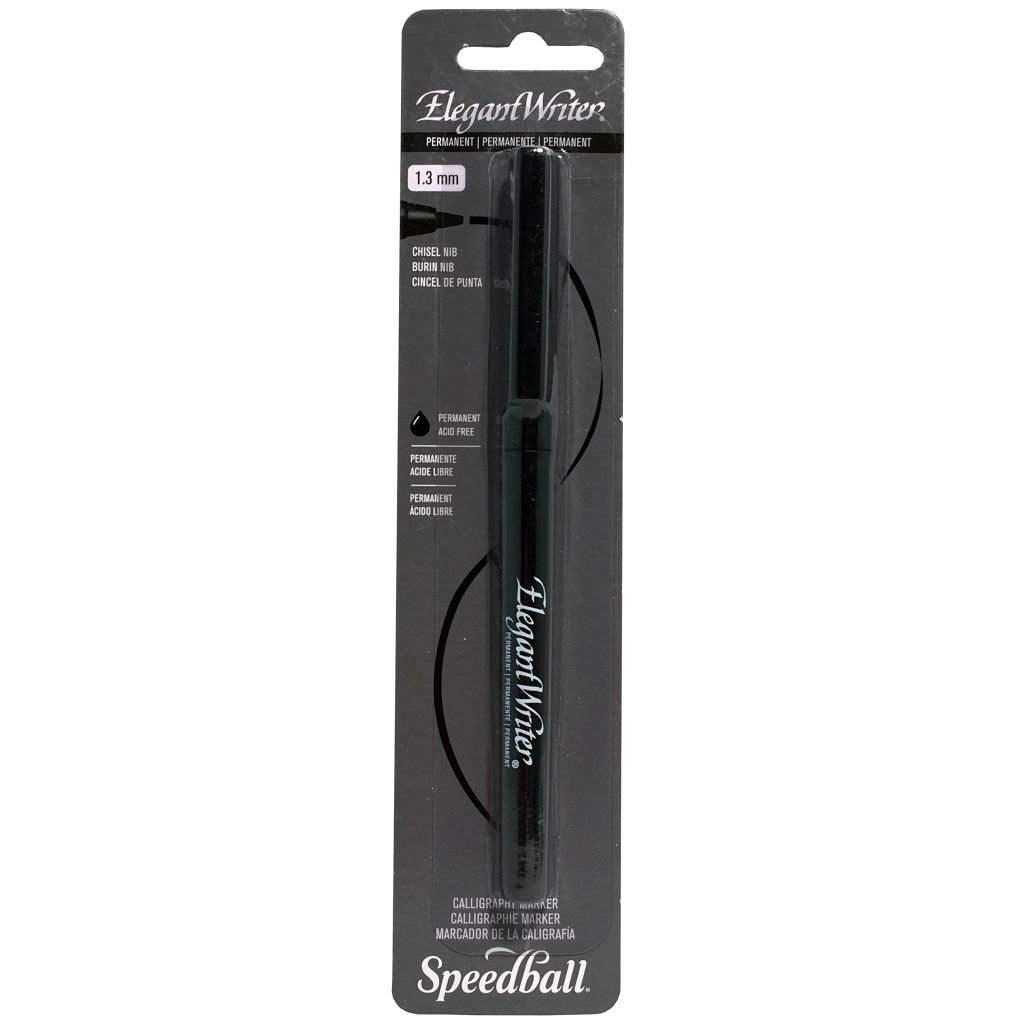 Speedball Elegant Writer - Permanent Calligraphy Marker - 1.3 MM - Chisel Tip - Black