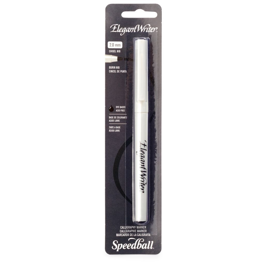 Speedball Elegant Writer - Dye Based Calligraphy Marker - Fine 2.0 MM Chisel Tip - Black