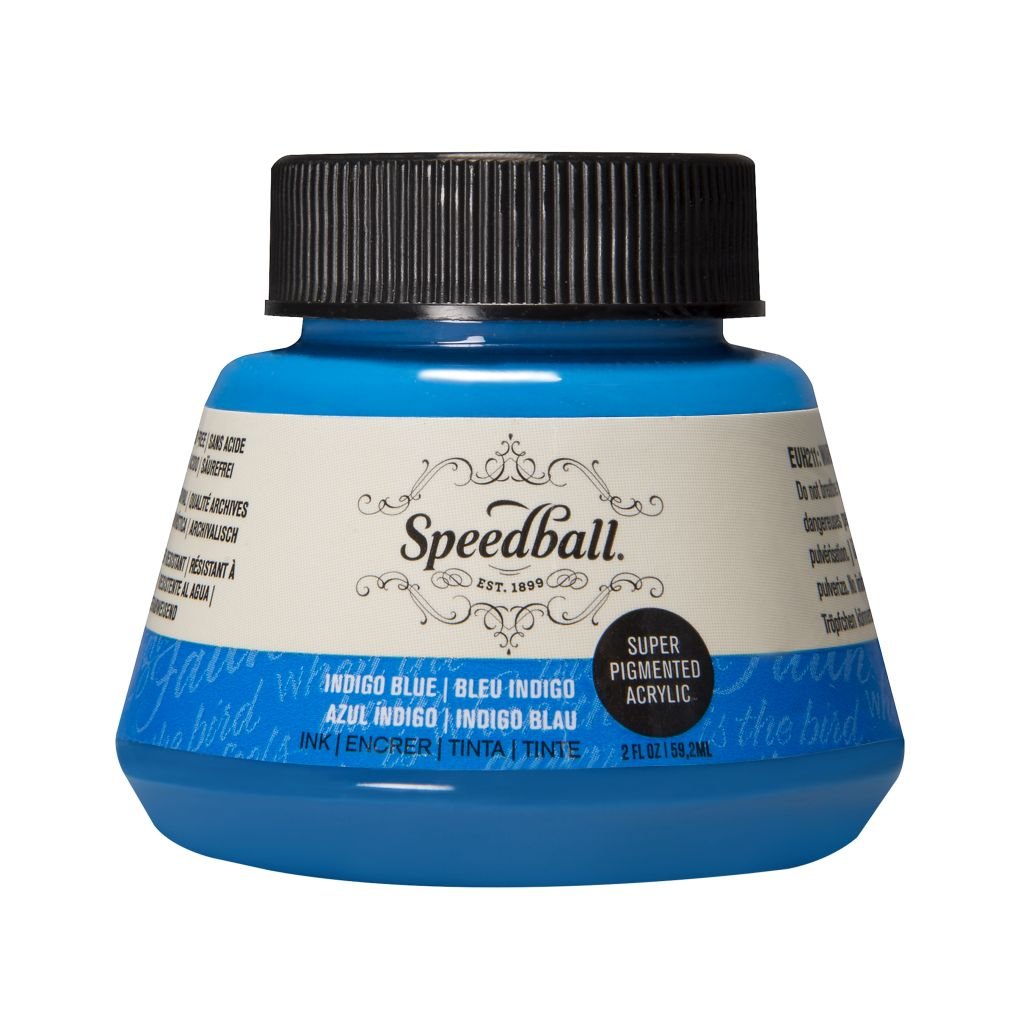 Speedball Super Pigmented Acrylic Drawing Ink Indigo Blue - Bottle of 2 Oz /  59.2 ML