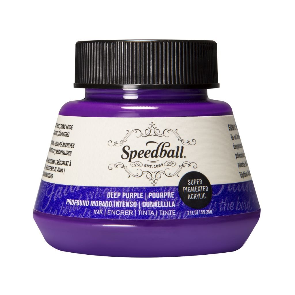 Speedball Super Pigmented Acrylic Drawing Ink Deep Purple - Bottle of 2 Oz /  59.2 ML
