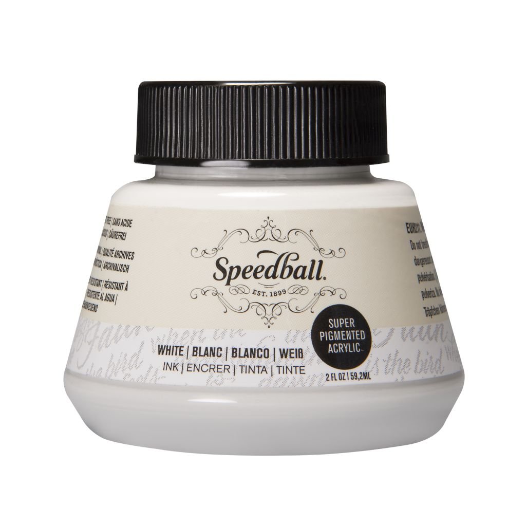 Speedball Super Pigmented Acrylic Drawing Ink White - Bottle of 2 Oz /  59.2 ML