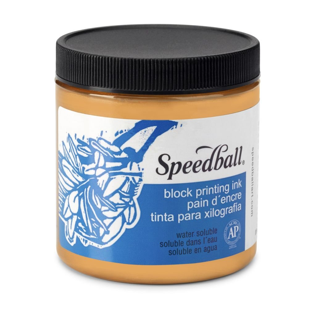 Speedball Water-Soluble Block Printing Ink Copper - Jar of 8 Oz / 237 ML