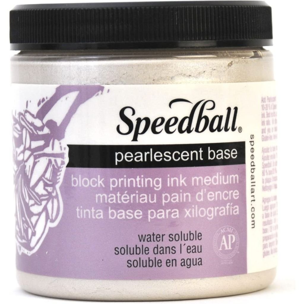 Speedball Water-Soluble Block Printing Ink Pearlescent Base - Jar of 8 Oz / 237 ML