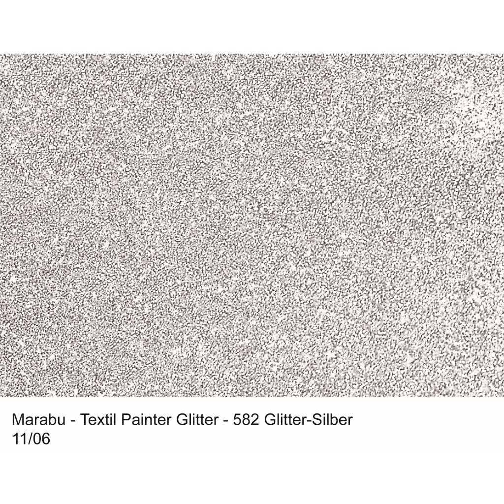 Marabu Textil Painter Glitter - Fabric Paint Marker - 3 MM - Silver (582)