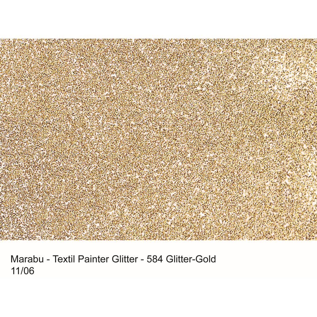 Marabu Textil Painter Glitter - Fabric Paint Marker - 3 MM - Gold (584)