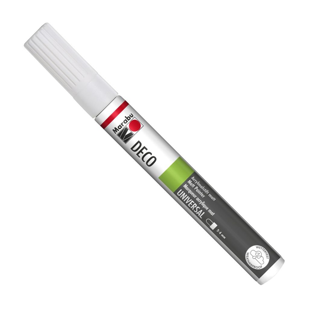 Marabu Deco Painter - Brush Tip - Acrylic Marker - 3 - 4 MM - White (070)