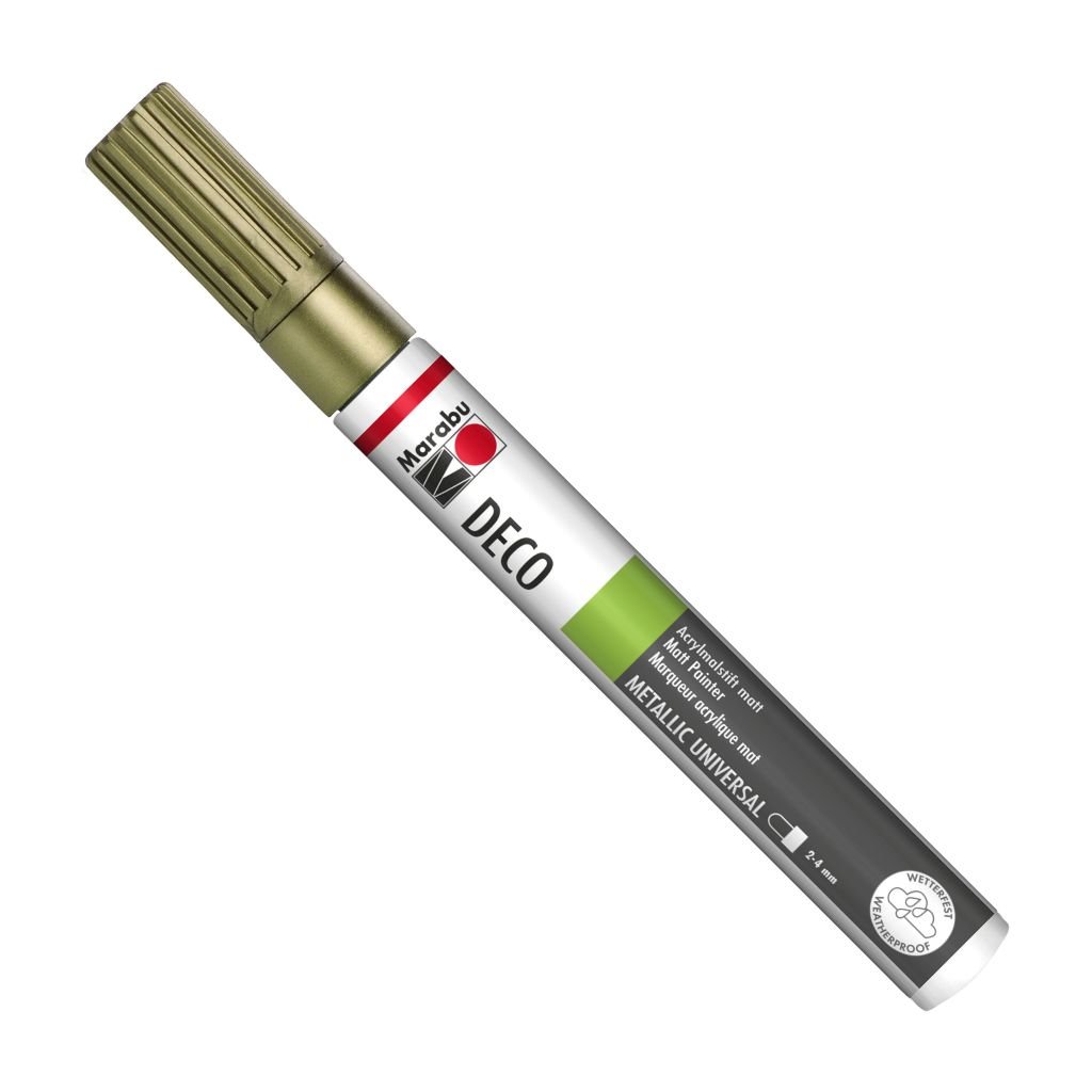 Marabu Deco Painter - Brush Tip - Acrylic Marker - 3 - 4 MM - Gold (084)