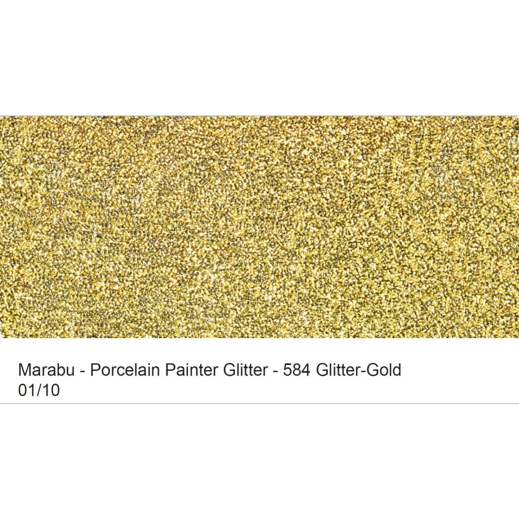 Marabu Porcelain & Glass Paint Marker - Universal Tip 1 - 2 MM - Glitter Gold (584)