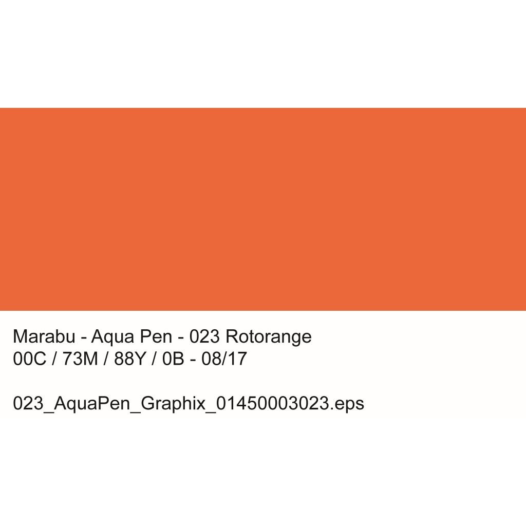 Marabu Aqua Pen Graphix Watercolour Felt Tip Pen - Dual Tip (Fine + Brush) - Red Orange (023)