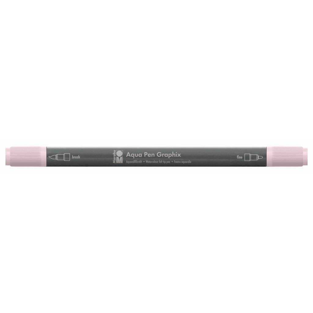 Marabu Aqua Pen Graphix Watercolour Felt Tip Pen - Dual Tip (Fine + Brush) - Rose Beige (029)