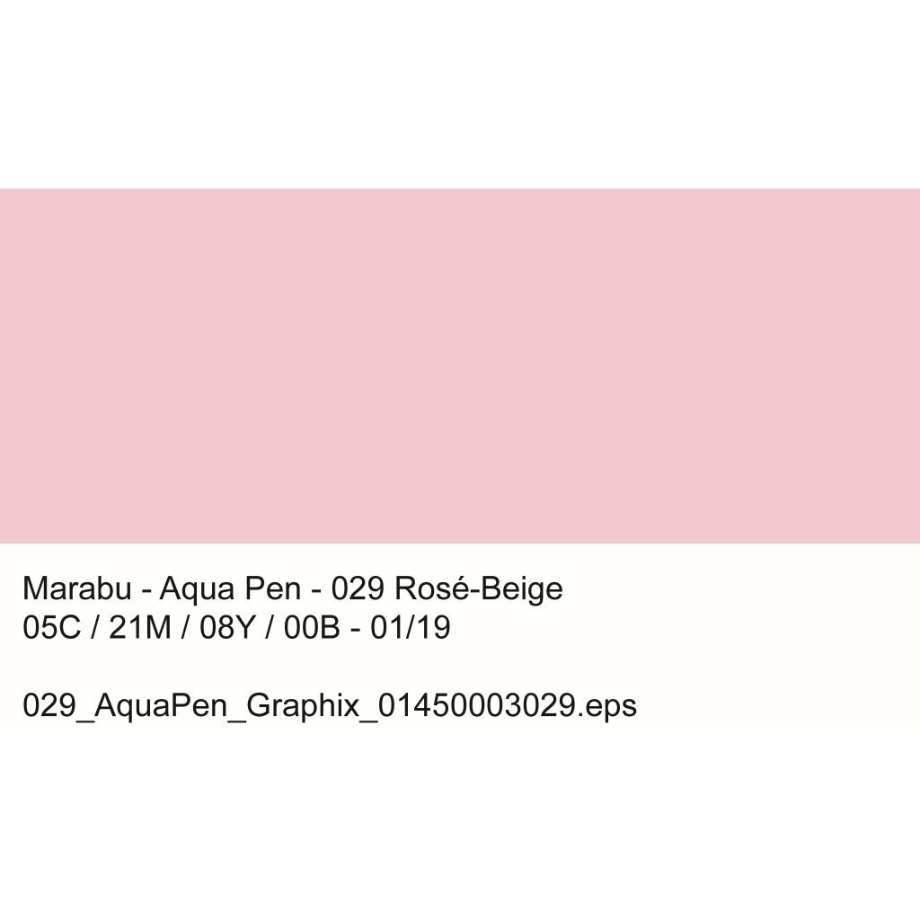 Marabu Aqua Pen Graphix Watercolour Felt Tip Pen - Dual Tip (Fine + Brush) - Rose Beige (029)