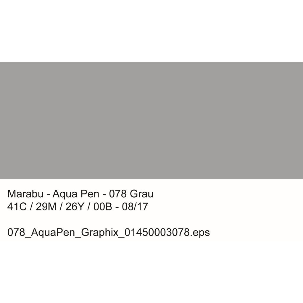 Marabu Aqua Pen Graphix Watercolour Felt Tip Pen - Dual Tip (Fine + Brush) - Grey (078  )