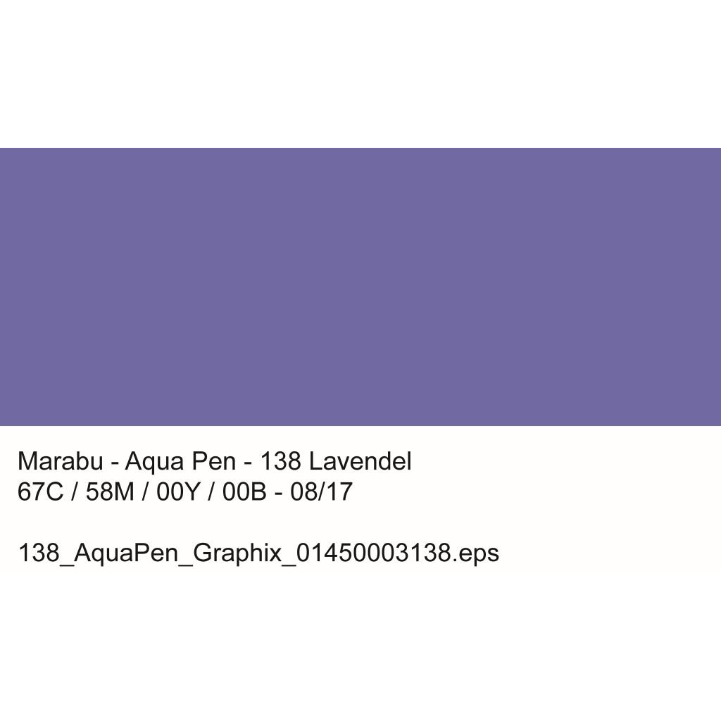 Marabu Aqua Pen Graphix Watercolour Felt Tip Pen - Dual Tip (Fine + Brush) - Lavender (138)