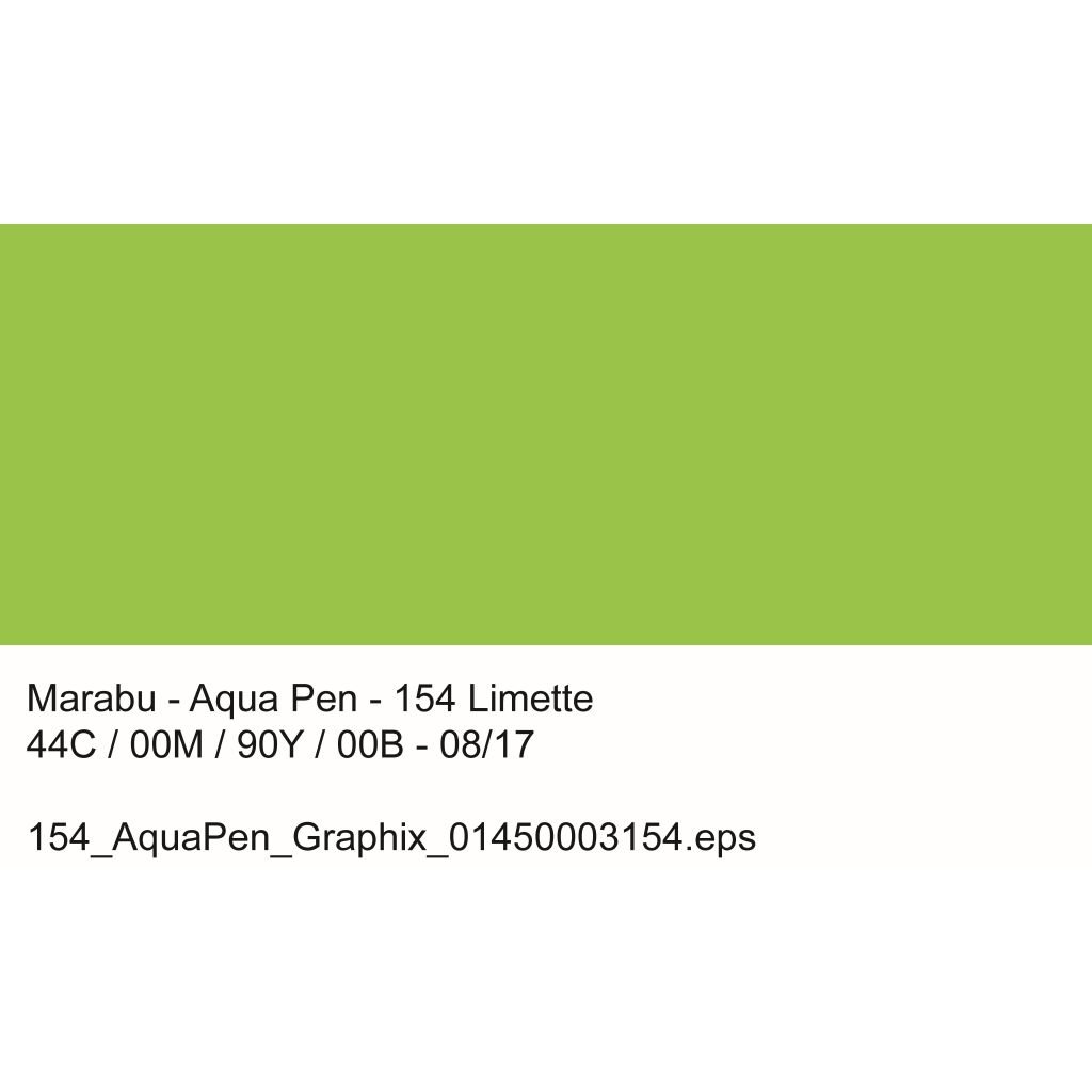 Marabu Aqua Pen Graphix Watercolour Felt Tip Pen - Dual Tip (Fine + Brush) - Lime (154 )