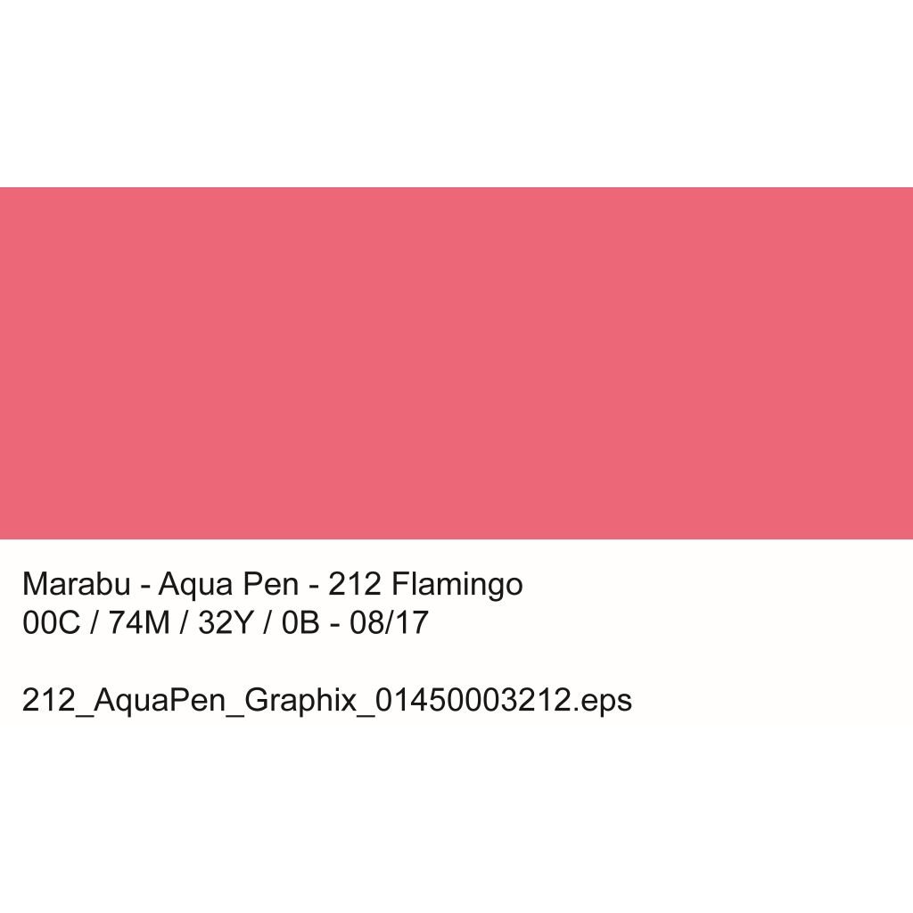 Marabu Aqua Pen Graphix Watercolour Felt Tip Pen - Dual Tip (Fine + Brush) - Flamingo (212)