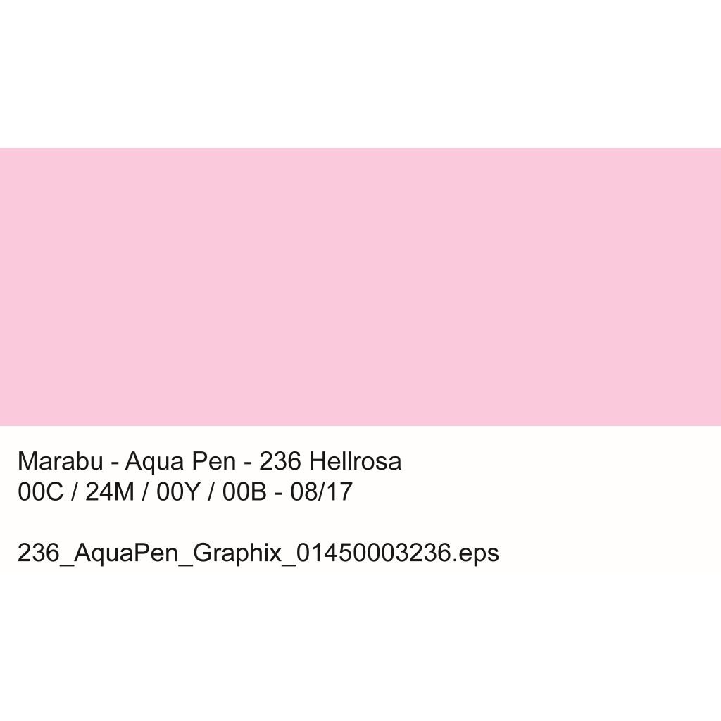 Marabu Aqua Pen Graphix Watercolour Felt Tip Pen - Dual Tip (Fine + Brush) - Light Pink (236)