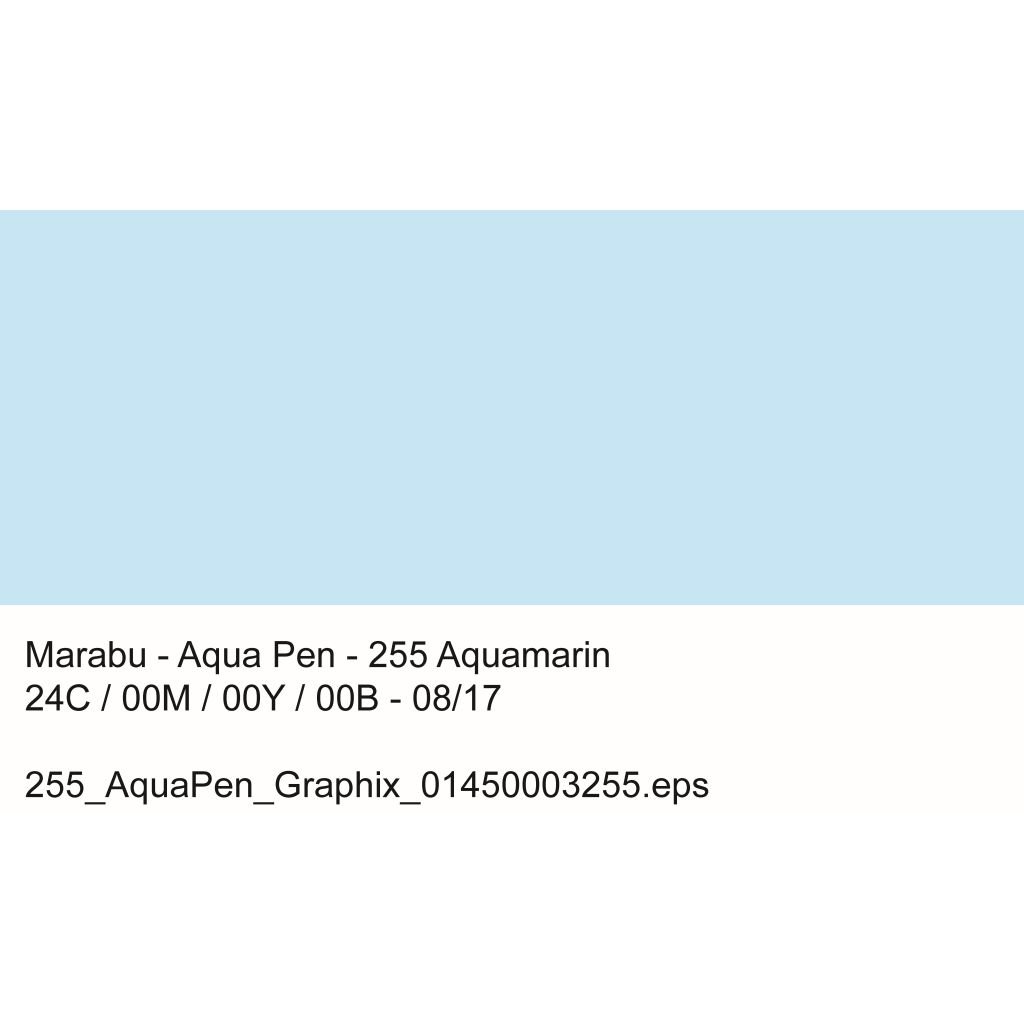 Marabu Aqua Pen Graphix Watercolour Felt Tip Pen - Dual Tip (Fine + Brush) - Aquamarine (255)