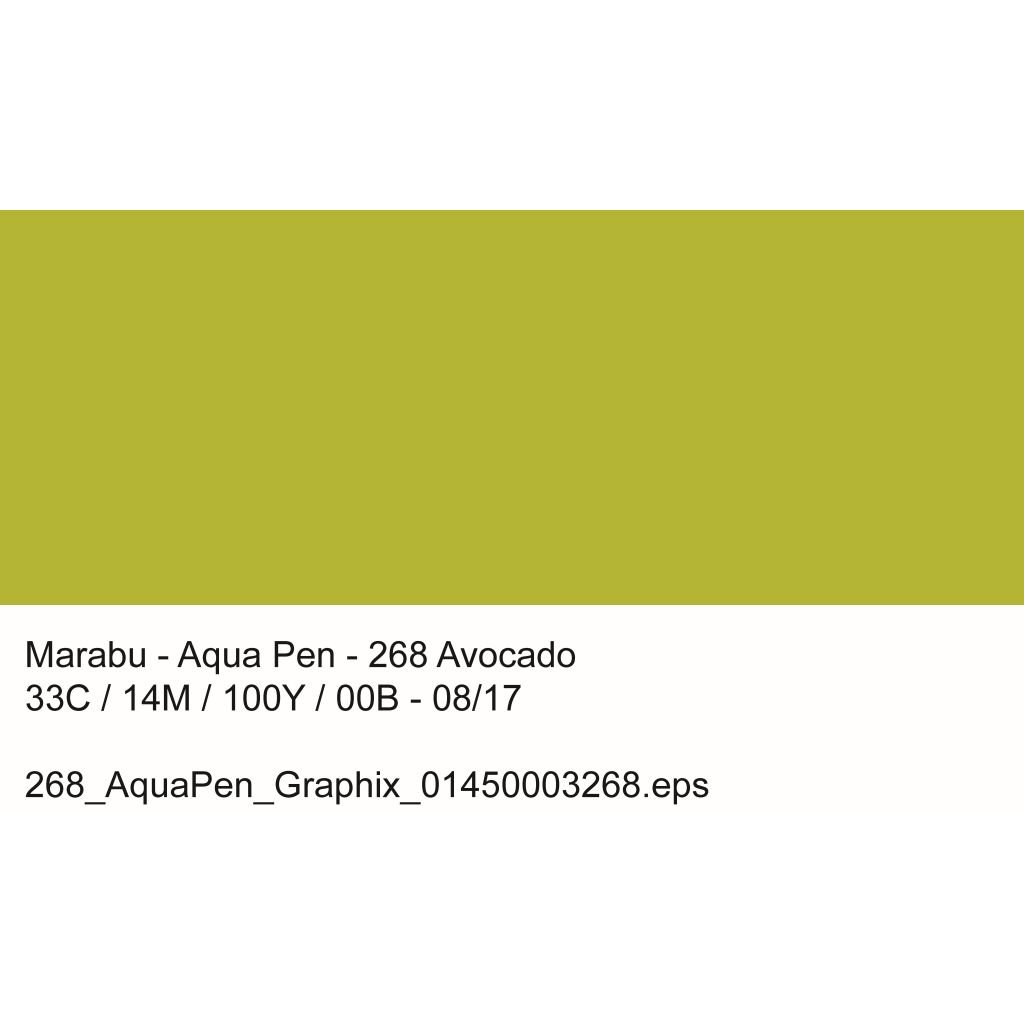 Marabu Aqua Pen Graphix Watercolour Felt Tip Pen - Dual Tip (Fine + Brush) - Avocado (268)