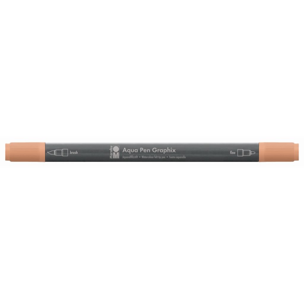 Marabu Aqua Pen Graphix Watercolour Felt Tip Pen - Dual Tip (Fine + Brush) - Caramel (294)
