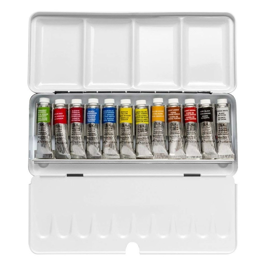 Winsor & Newton Professional Water Colour Lightweight Sketchers’ Box – 12 Tubes x 5 ML