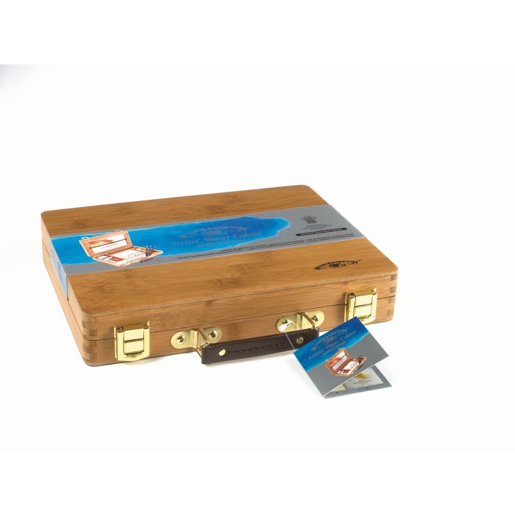 Winsor & Newton Professional Water Colour Bamboo Box Half Pan Set – 12 Half Pans