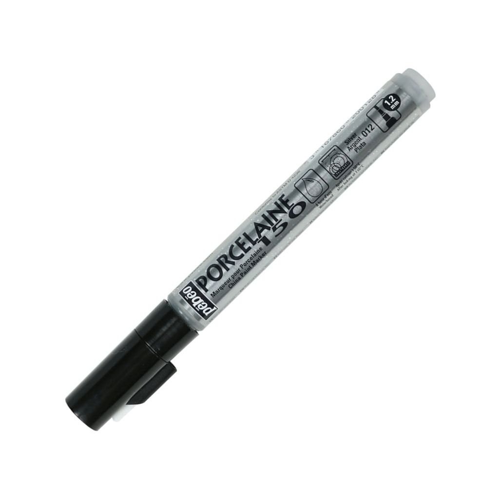 Pebeo Porcelaine 150 Paint Marker - Bullet Tip - 1.2 MM - Silver (12)