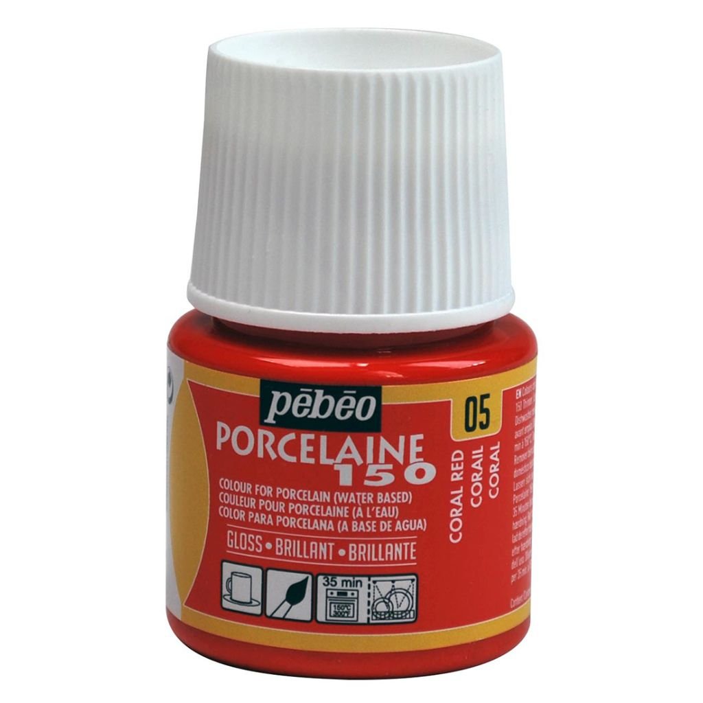 Pebeo Porcelaine 150 Paint - 45 ml bottle - Corail Red (05)