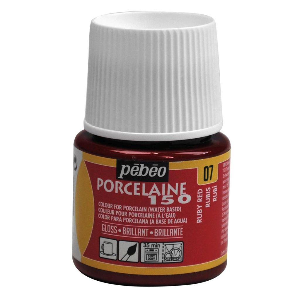 Pebeo Porcelaine 150 Paint - 45 ml bottle - Ruby Red (07)