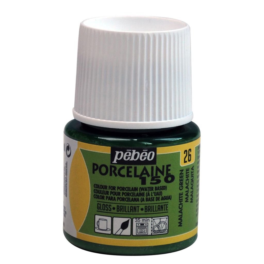Pebeo Porcelaine 150 Paint - 45 ml bottle - Malachite Green (26)