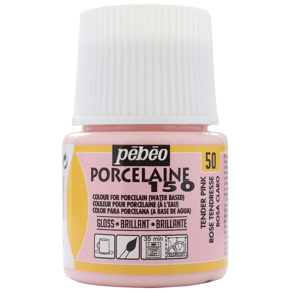 Pebeo Porcelaine 150 Paint - 45 ml bottle - Tender Pink (50)