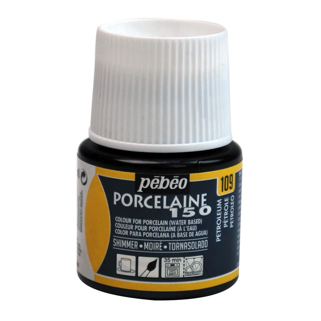 Pebeo Porcelaine 150 Paint - 45 ml bottle - Shimmer Petroleum (109)