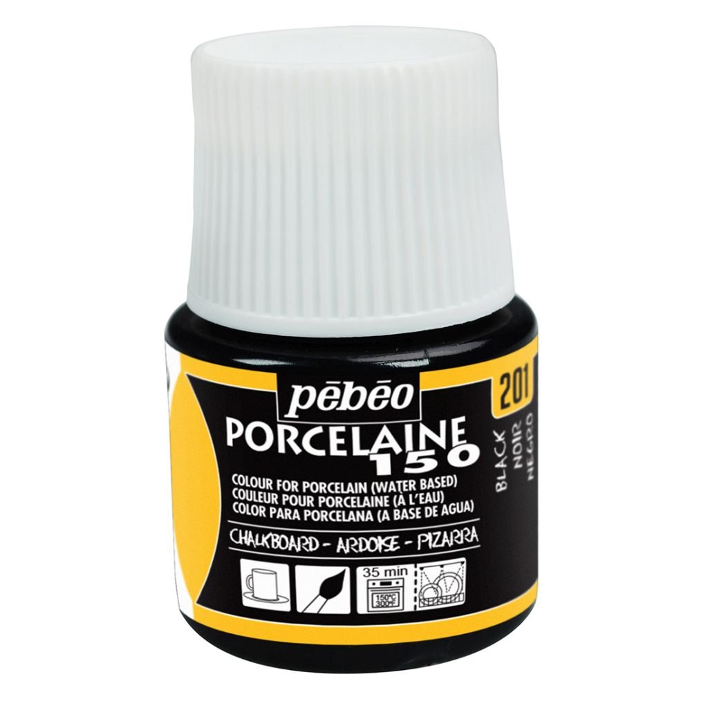 Pebeo Porcelaine 150 Medium -  bottle - Chalkboard Black (201)