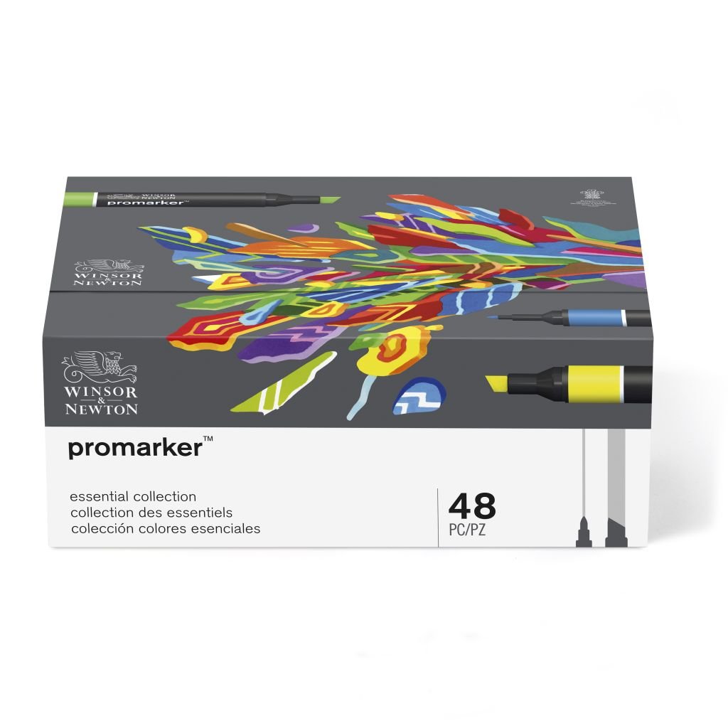 Winsor & Newton ProMarker - Twin Tip - Alcohol Based - Essential Collection Set of 48
