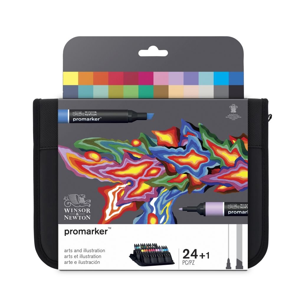 Winsor & Newton ProMarker - Twin Tip - Alcohol Based - Art & Illustration Wallet Set of 24