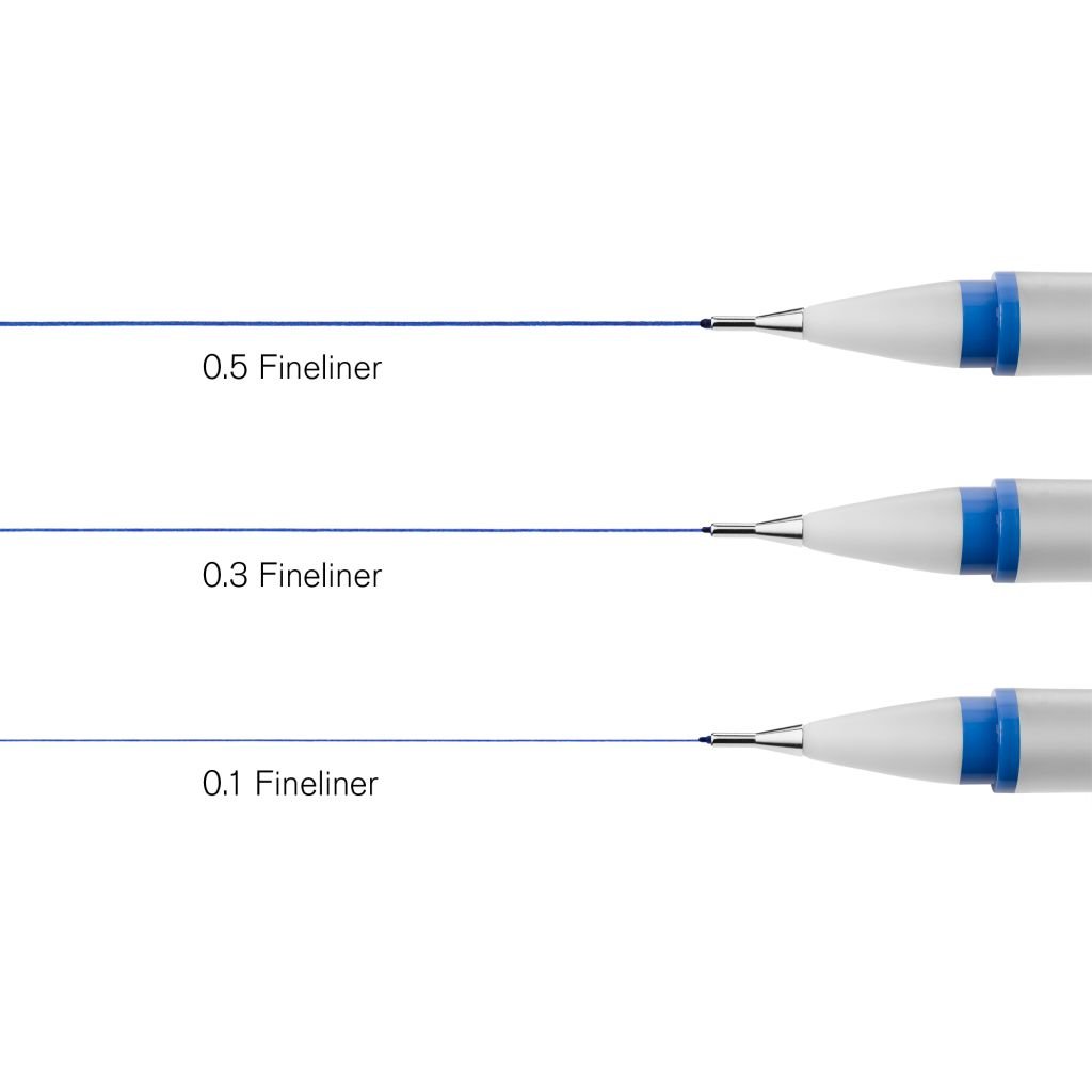 Winsor & Newton Fineliner Indigo Fine Point Pen- Assorted Set of 3 Pens