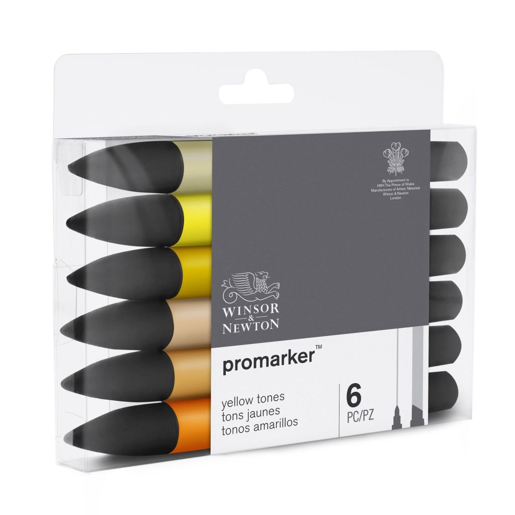 Winsor & Newton ProMarker - Twin Tip - Alcohol Based - Yellow Tones Set of 6