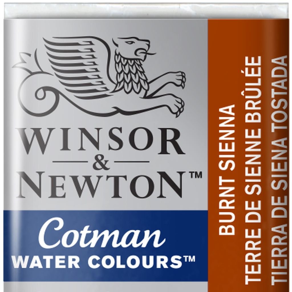 Winsor & Newton Cotman Water Colour Half Pan - Burnt Sienna (074)