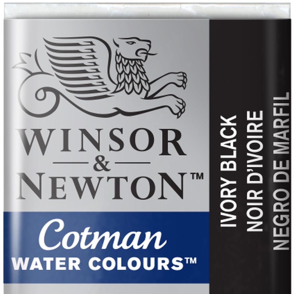 Winsor & Newton Cotman Water Colour Half Pan - Ivory Black (331)