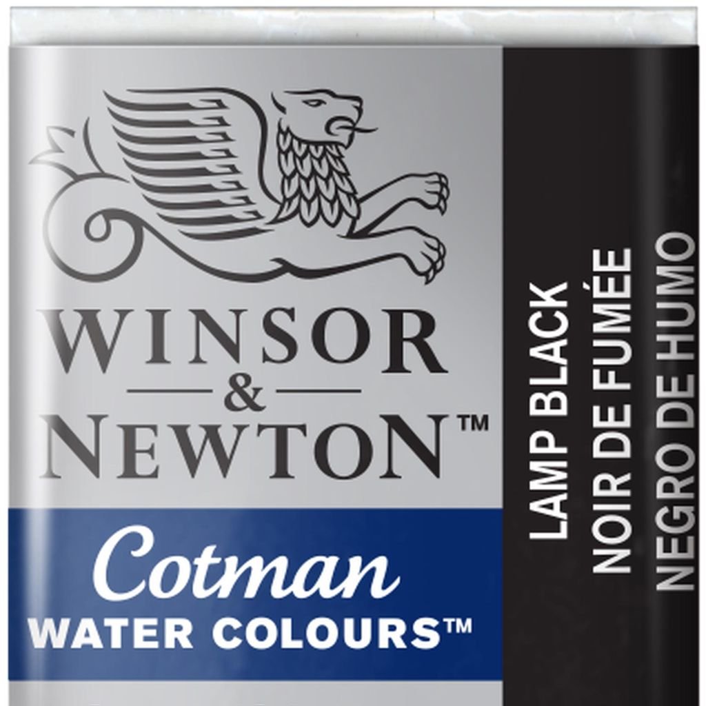 Winsor & Newton Cotman Water Colour Half Pan - Lamp Black (337)