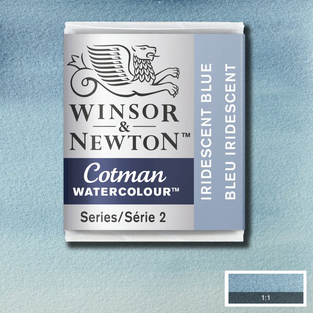 Winsor & Newton Cotman Water Colour Half Pan - Iridescent Blue (472)