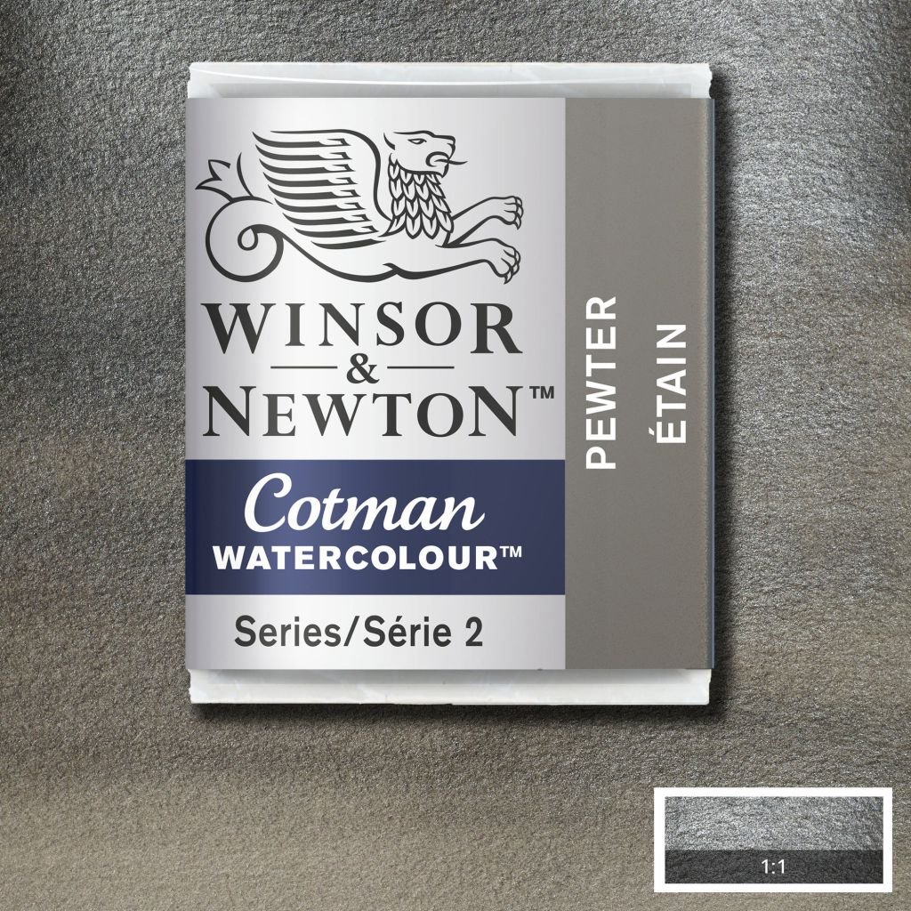 Winsor & Newton Cotman Water Colour Half Pan - Pewter (511)
