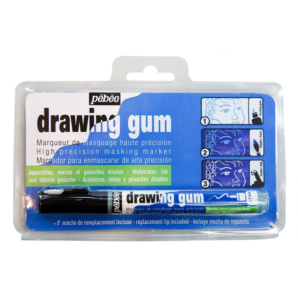Pebeo Drawing Gum High Precision Marker / Masking Fluid Marker - Extra Fine - 0.7 MM Tip - Blister