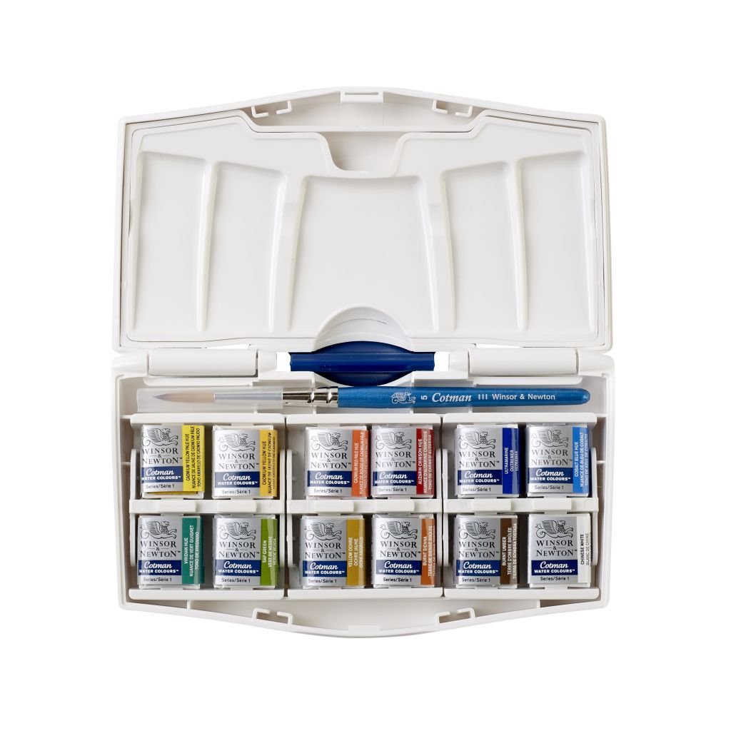Winsor & Newton Cotman Water Colour Pocket Plus – 12 Half Pans