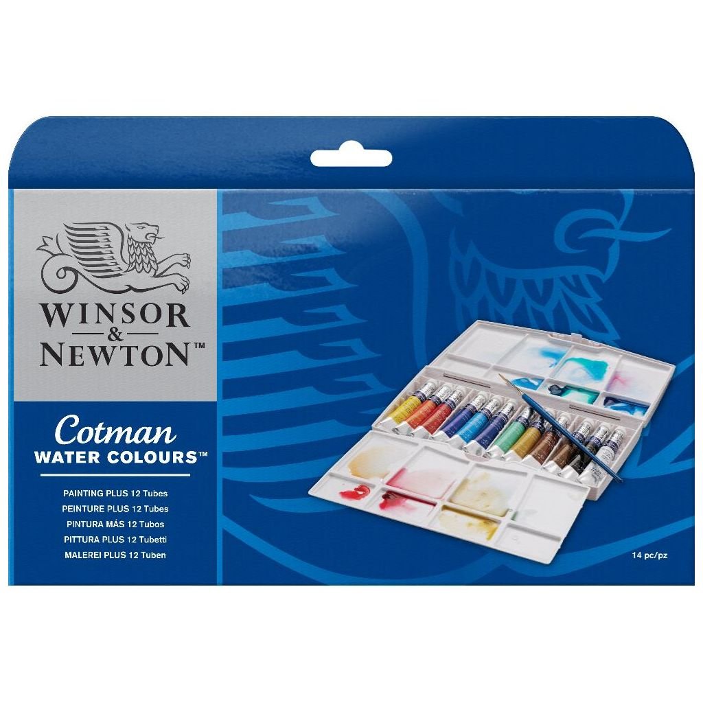 Winsor & Newton Cotman Water Colour Painting Plus - 12 Tubes of 8 ML