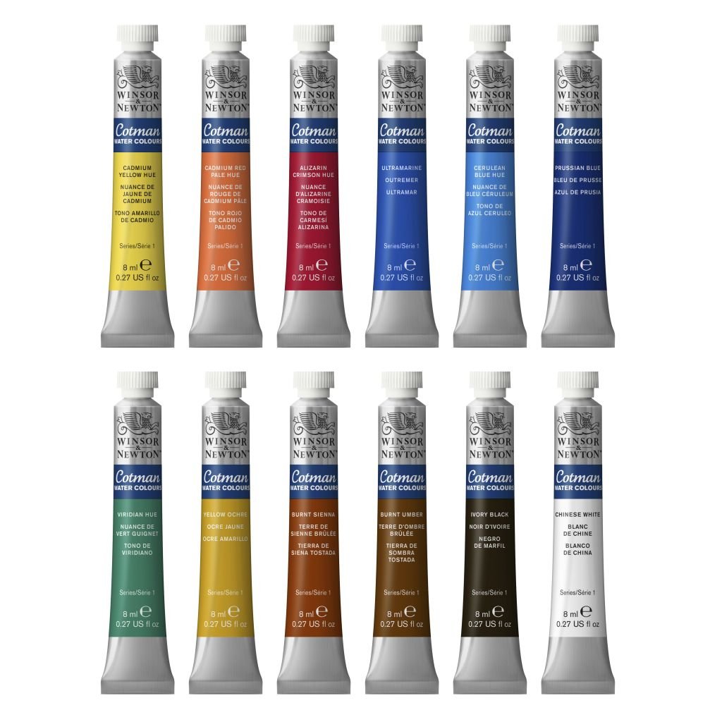Winsor & Newton Cotman Water Colour – Set of 12 Tubes x 8 ML