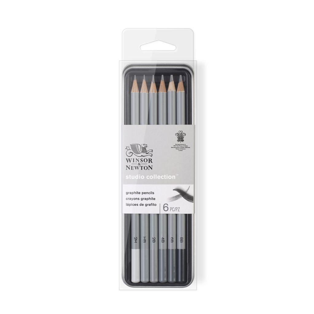 Winsor & Newton Studio Collection Graphite Pencil - Set of 6 in Tin Box