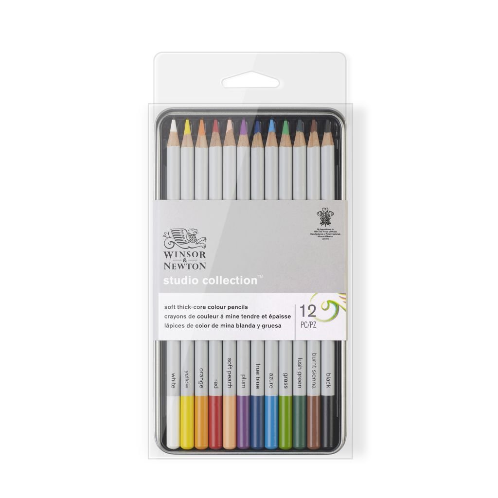 Winsor & Newton Studio Collection Coloured Pencil - Set of 12 in Tin Box