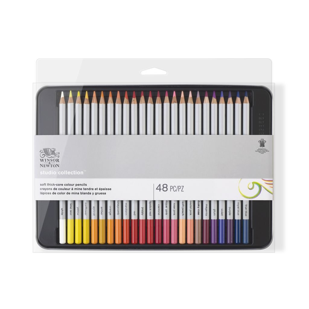 Winsor & Newton Studio Collection Coloured Pencil - Set of 48 in Tin Box